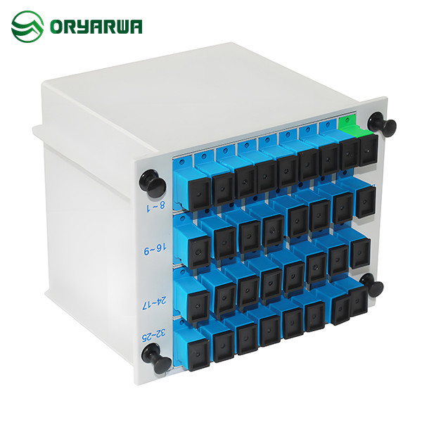 SC UPC 1x32 Fiber Optic Cassette PLC Splitter Low Insertion Loss