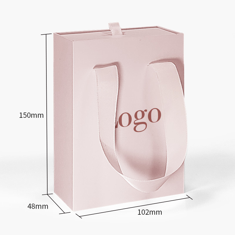 Custom Logo Drawer Sliding Cardboard Luxury High End Gift Paper Box Necklace Bracelet Jewelry Perfume Packaging Box With Handle