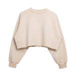 Drop Shoulder Slogan Embroidery Sweatshirt Customized Labels 100% Cotton