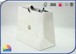 Spot UV Specialty Paper Shopping Bags With Luxury Woven Cotton Ribbon Handle