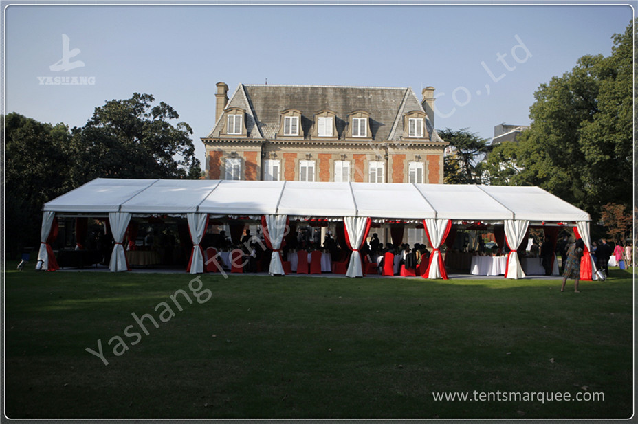 Out side Clear PVC Fabric Wall high peak tent rentals , Pagoda Party wedding reception tents