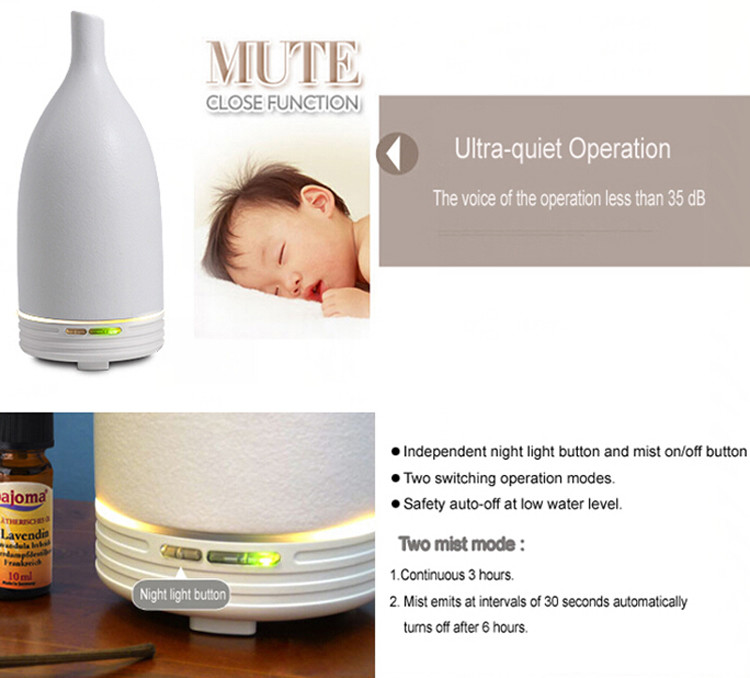 Water Resistant Ceramic Aroma Diffuser With Colorful Gradient Lights