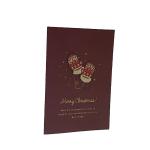Custom Printing Holiday Card Christmas Greeting Cards With Gold Words Folded