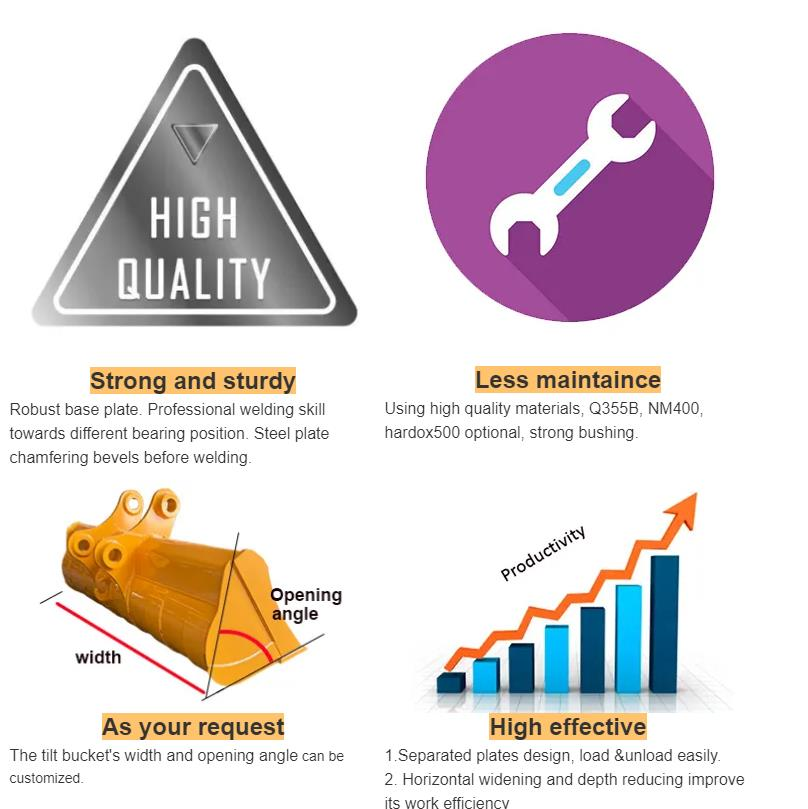 Q355B+NM400 Wide Ditch Cleaning Bucket Mud Bucket Excavator Attachment for 8-11T Excavator for River Cleaning with High Quality