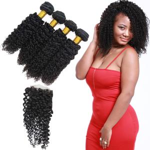Wholesale 4 Bundles Peruvian Human Hair Extensions Lace Frontal Closure OEM Service from china suppliers