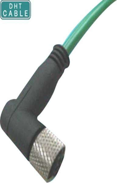 Round Wire Outside Female Waterproof Electrical Cable 6 Pin IP68 IEC61076-2-101