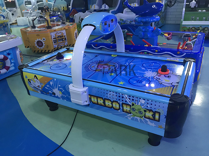 Turbo Hoki Kids Air Hockey Race Arcade Game Machine With Wooden Cabinet Metal Frame