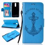 Huawei Mate 10 Embossed Mermaid Mariner Spirit Leather Wallet Case with wristlet