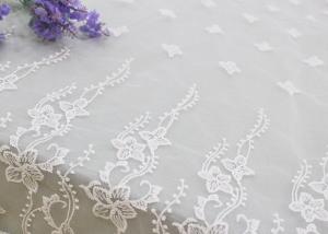 Wholesale Embroidered Edge Fabric White Floral Lace Vine Netting Tulle For Bridal Gowns from china suppliers