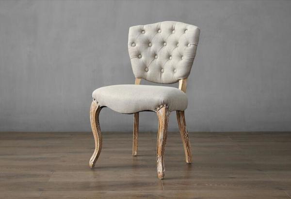 Event rental wedding chair button tufted wooden chair event linen fabric chair