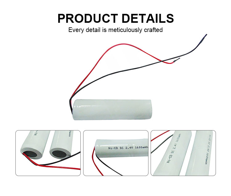Customized 2.4v Nicd Rechargeable Battery Pack Ni-Cd SC Size