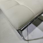 White Hotel Restaurant Leather Chair Electroplated Base Luxury Dining Chair 57