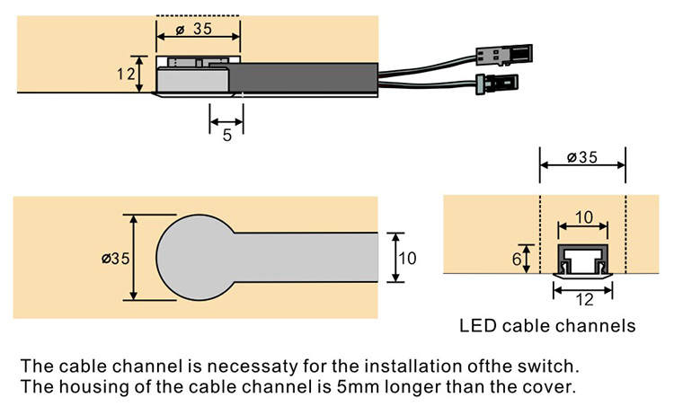LED Touch Dimmer Sensor Switch Dimmable 20W For Hidden Installation