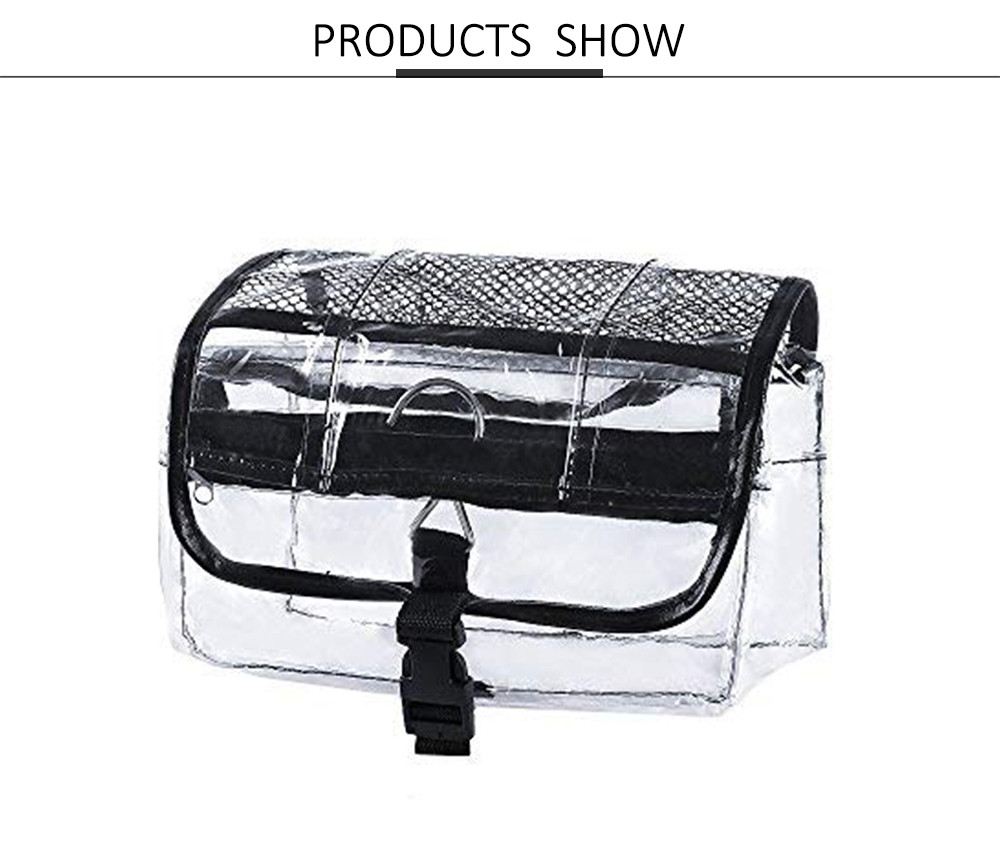 3 Zipper Compartments Clear Vinyl Travel Cosmetic Bag