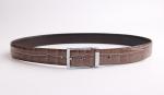 Crocodile Grain Mens Leather Dress Belt FK12056 With Zinc Alloy Buckle