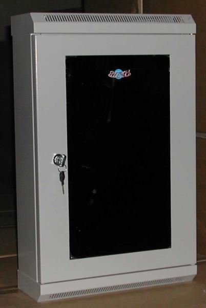 Wall Mounted Network Server Cabinet With Toughened Glass Front Door and Rear