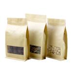 100% recycled kraft paper k bags with clear window/coffee bean flower seeds