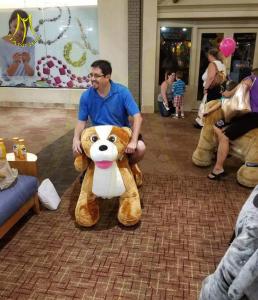 Wholesale Hansel battery operated electric walking horse toy ride on plush dog scooter for adult from china suppliers