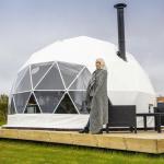 Semi Sphere Eco Living Geodesic Dome Tent PVC Fireproof Canvas