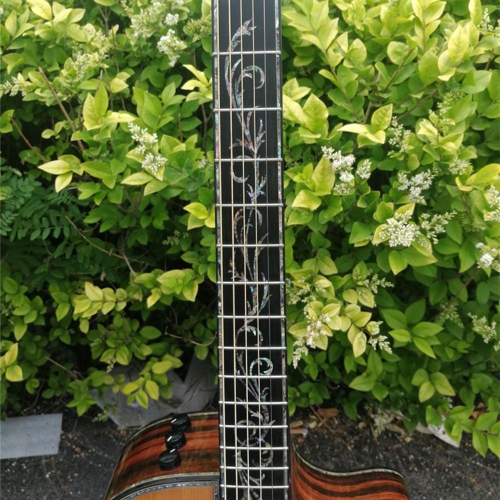 41 inch Solid Spruce top PS14 acoustic guitar,Cocobolo Back and sides,Real abalone Ebony fingerboard TY acoustic Guitar