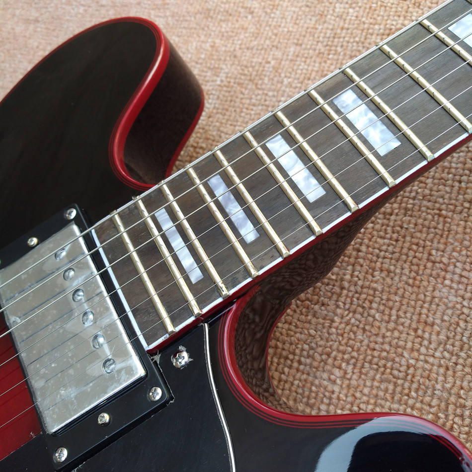 New high quality hollow body jazz 335 electric guitar, Maple top & back Dual tone output electric guitar, free shipping