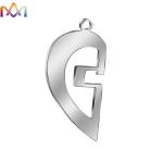 Anti Fading 304 Stainless Steel Half Heart Pendant