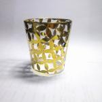 Gold Print High End Stemless Wine Glass Tumbler , Crystal Highball Glasses