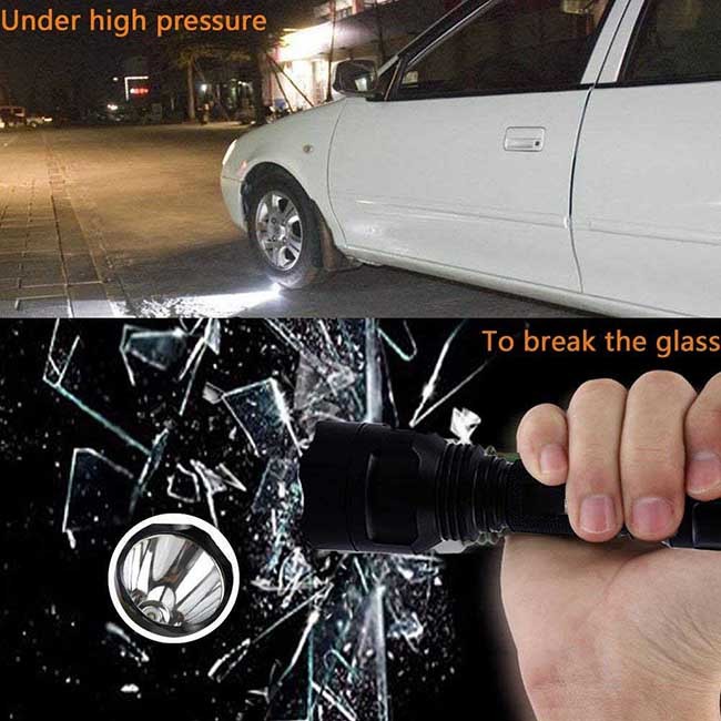 5W 200m Zoomable Tactical Flashlight 2200mAh 18650 Rechargeble Battery