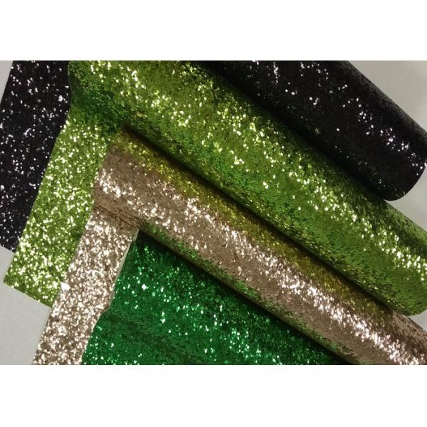 Twill Backing Fine Glitter Fabric , Colorful Glitter Fabric Roll For Walls