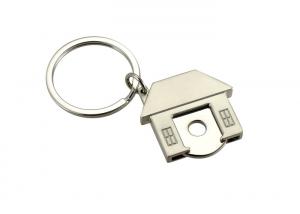 Wholesale Trolley Token Cute House Shape Keyring UV Printing Metal Key Ring Holder from china suppliers