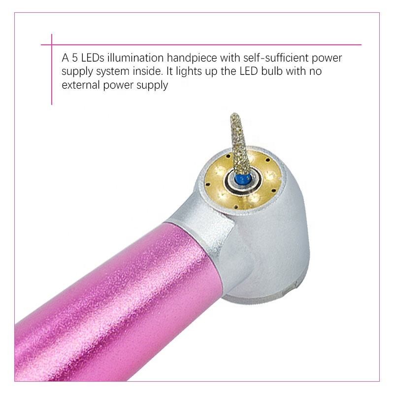 2 Hole 4 Hole High Speed Air Turbine Handpiece Metal Material With 5 LED
