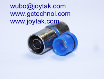 F Compression Connector for Satellite TV waterproof compression connector for RG6 coax Cable with cap