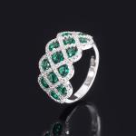 Zircon 925 Sterling Silver Gem Engagement Rings Flower Shape