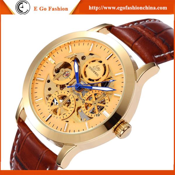 SH16 Golden Watch Genuine Leather Strap SHENHUA Watch Branding Mechanical Watch