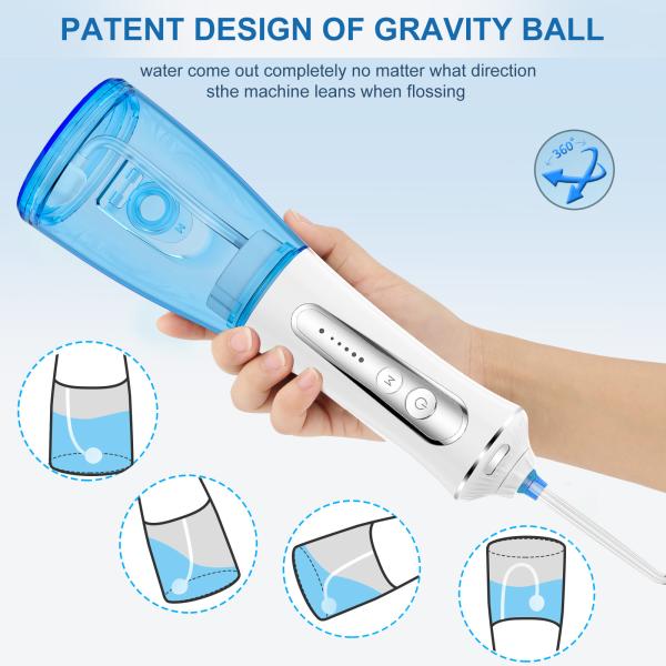Portable Handheld Dental Water Flosser IPX7 Waterproof 30 Days Battery Life