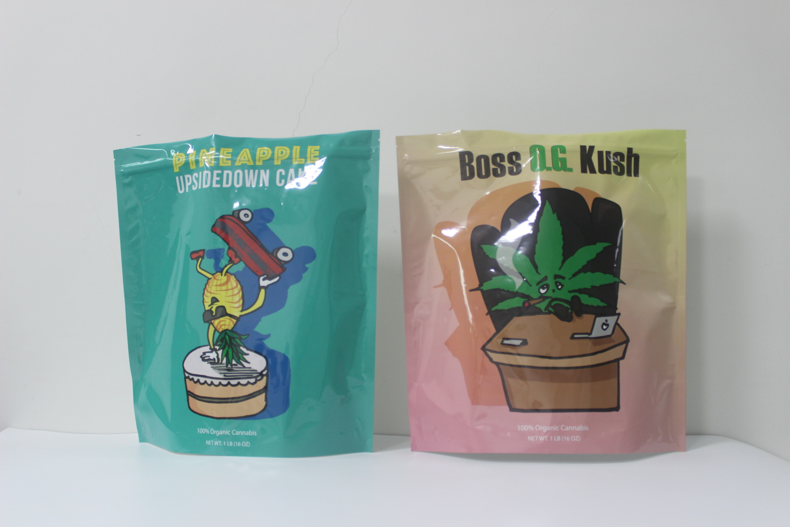Glossy Finish Mylar weed Bags Small Stand Up Zipper Aluminum Foil Mylar Bags