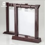 17 Years Original Factory With PVC Pocket Bag Flip Wooden Restaurant Card Menu