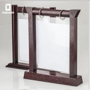 Wholesale 17 Years Original Factory With PVC Pocket Bag Flip Wooden Restaurant Card Menu Holder Wholesale from china suppliers