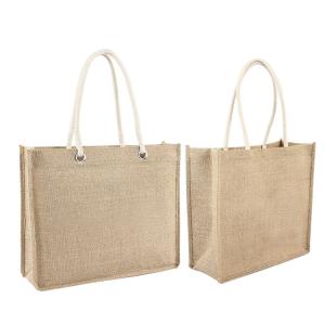 Wholesale Shopping Natural Color 30xx12x30cm 380gsm Jute Grocery Bags from china suppliers