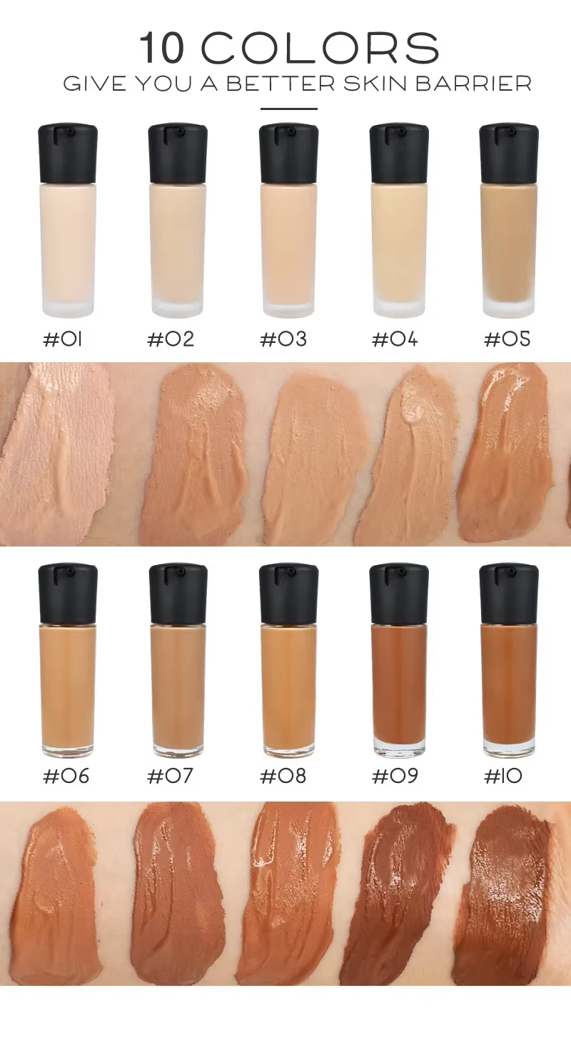 Private Label Makeup Oil Free Vegan Moisture Matte Foundation Full Coverage Waterproof Liquid Foundation Wholesales