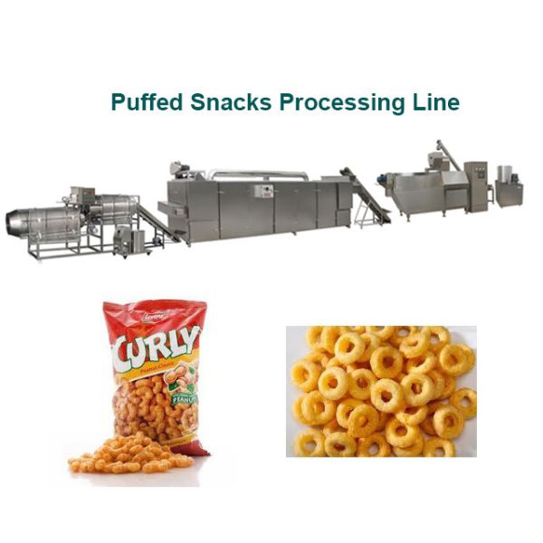 AutoCAD layout Corn Puff Snack Extruder Machine / Grain Puffing Machine 30x5x3m