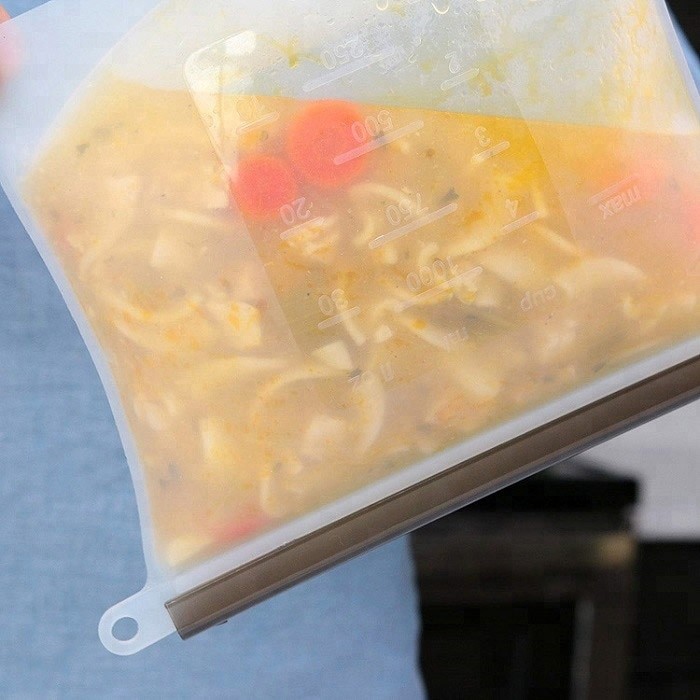 Eco Friendly Waterpoof Leakproof Snack Reusable Silicone Food Storage Bag