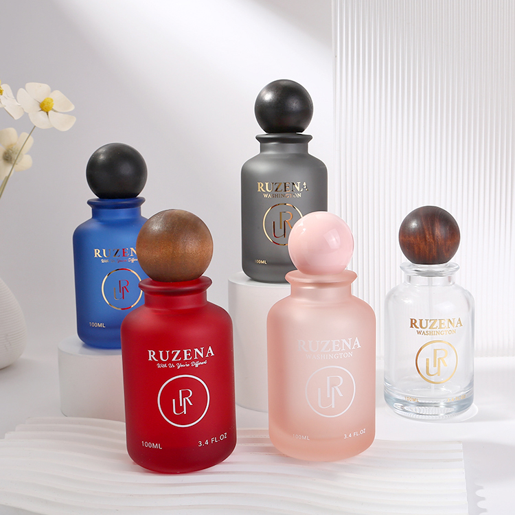 Hot 40ml Square Perfume Bottle Pink Frosted Borosilicate Serum Glass Bottle in Customized Colors and Logo/Graphic Design