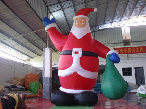 PVC Tarpaulin Inflatable Advertising Products , Inflatable Santa Claus For