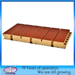 Wholesale Fireproof Grade A1 Wooden Grooved Acoustic Wall Panel for Hotel Cinema Soundproofing from china suppliers