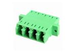 LC OM3 Quad Fiber Optic Adapter With Flange , Blue / Beige / Aqua