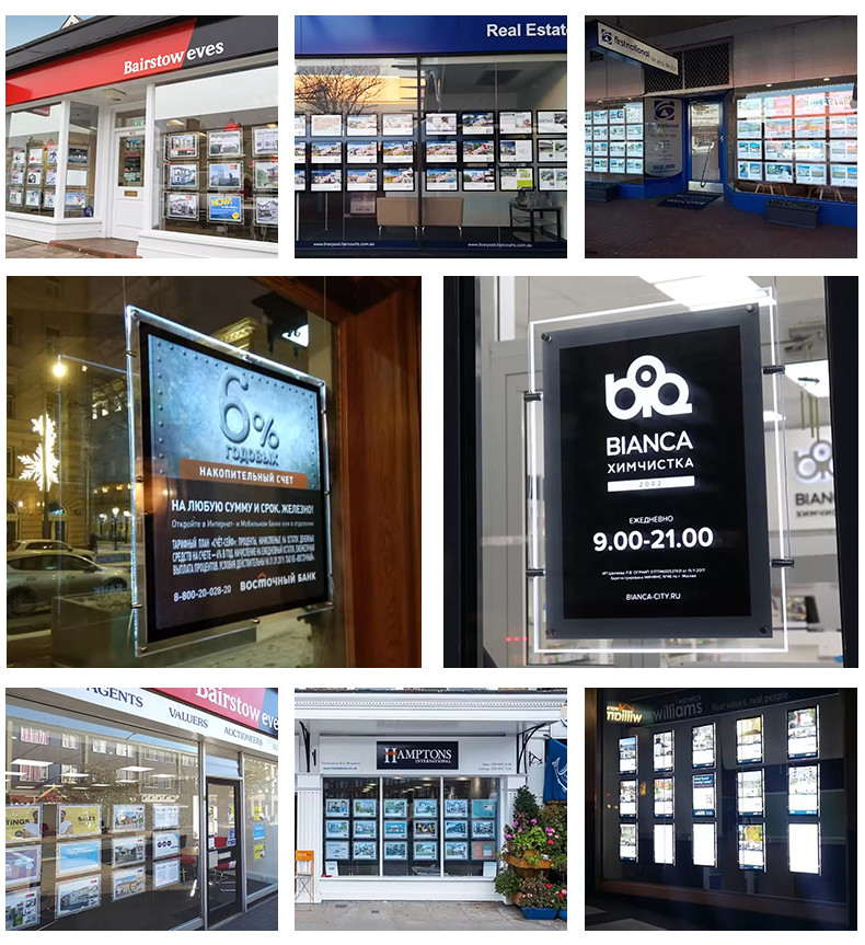 Custom Crystal Led Light Box 80000hr Clear Acrylic Backlit Advertising Light Boxes