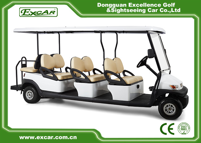 24KM/H 48V Electric Golf Carts , Steel Chassis 8 Seater Golf Cart