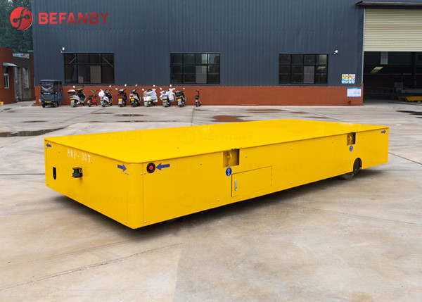 Product Description of 15t Powered Flatbed Trackless Transfer Trolley