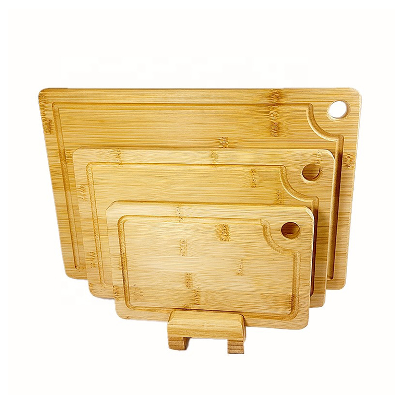 OEM/ODM Accepted Rectangle Bamboo Three-Piece Cutting Board Set with Hanging Holes